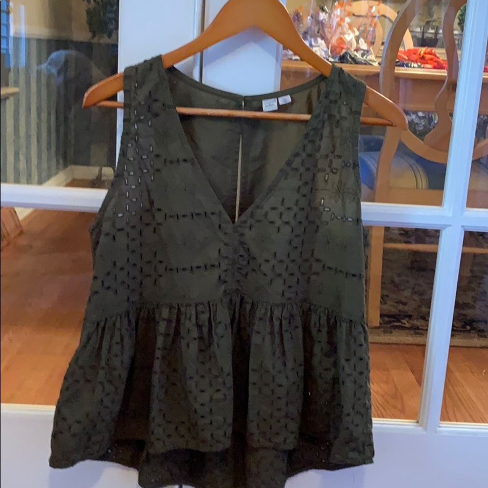 Melrose and Market peplum eyelet top